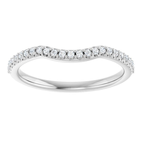 14K White Gold 1/8 CTW Natural Diamond Contour Band