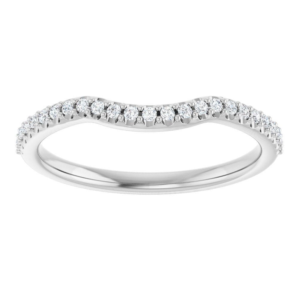 14K White 1/8 CTW Natural Diamond Contour Band