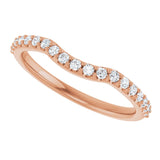 14K Rose 1/4 CTW Natural Diamond Contour Band