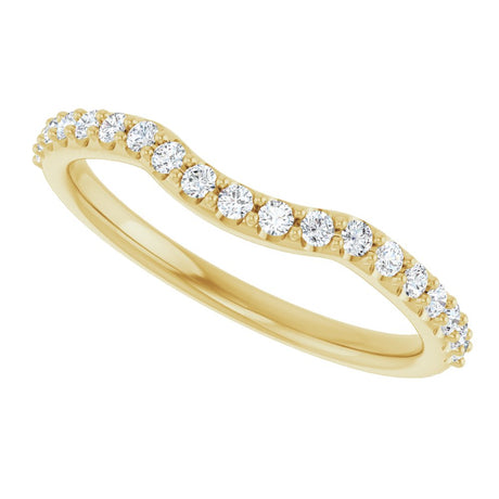 14K Yellow Gold 1/4 CTW Lab Grown Diamond Contour Band