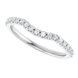 14K White 1/4 CTW Natural Diamond Contour Band