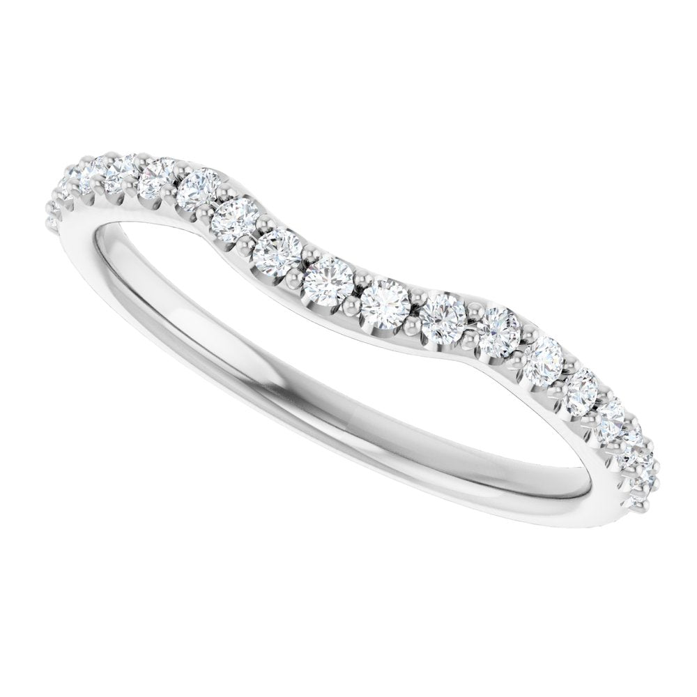 14K White 1/4 CTW Lab Grown Diamond Contour Band