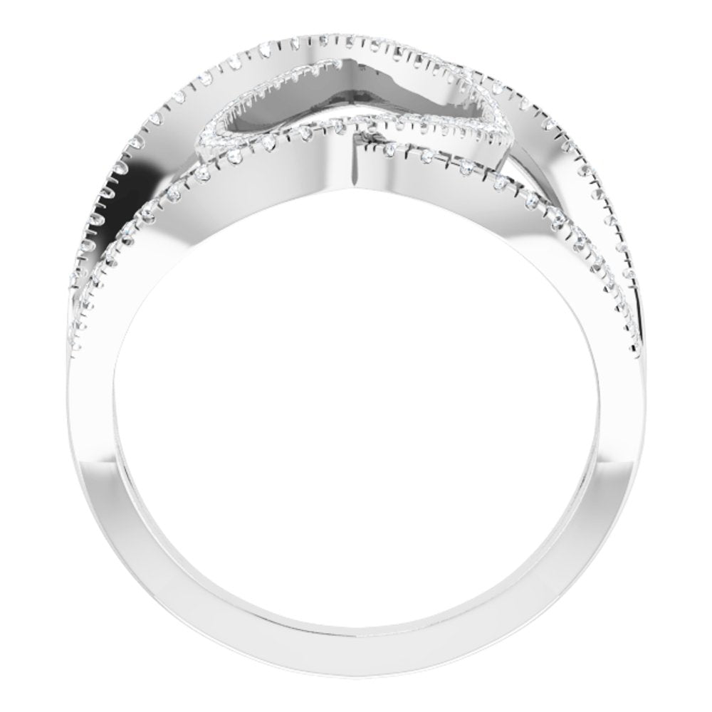 14K White Gold 3/8 CTW Natural Diamond Ring