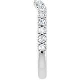 14K White Gold 1/2 CTW Natural Diamond Contour Band