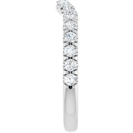 14K White Gold 1/2 CTW Natural Diamond Contour Band