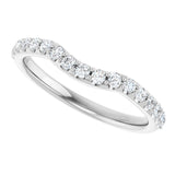 14K White 1/3 CTW Lab Grown Diamond Contour Band