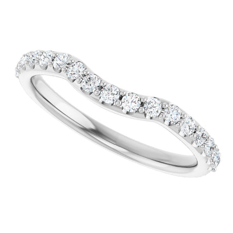 14K White Gold 1/3 CTW Lab Grown Diamond Contour Band