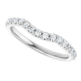 14K White Gold 1/3 CTW Lab Grown Diamond Contour Band
