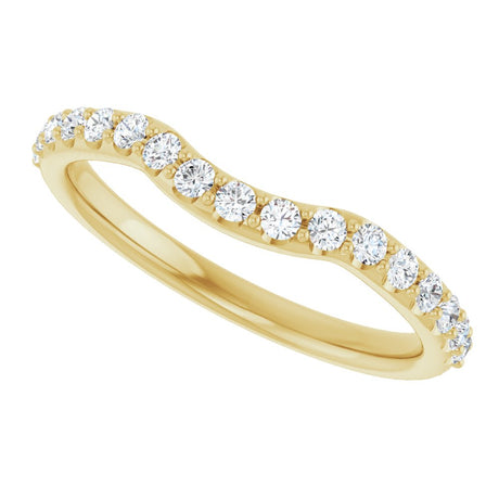 14K Yellow Gold 1/3 CTW Lab Grown Diamond Contour Band