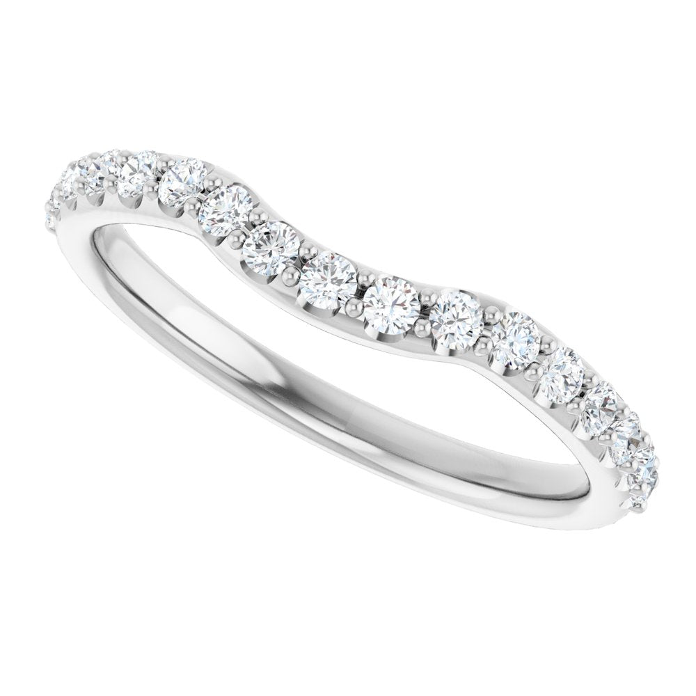 14K White 1/3 CTW Natural Diamond Contour Band