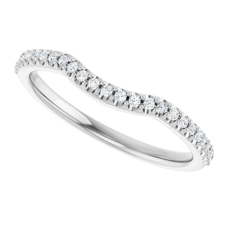 14K White Gold 1/8 CTW Natural Diamond Contour Band