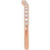 14K Rose 1/4 CTW Natural Diamond Contour Band