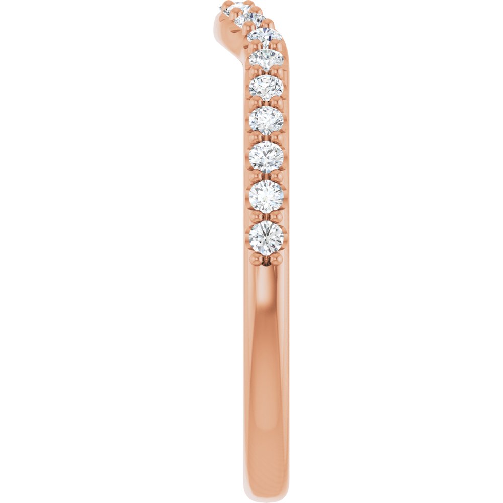 14K Rose 1/4 CTW Natural Diamond Contour Band