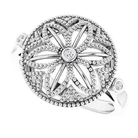 Sterling Silver .05 CTW Natural Diamond Ring Size 7