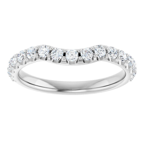 14K White Gold 1/2 CTW Natural Diamond Contour Band