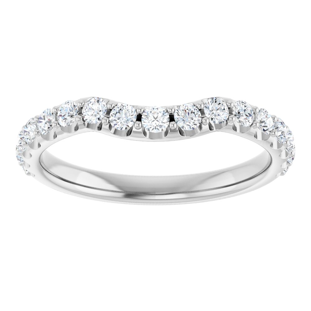 14K White 1/2 CTW Natural Diamond Contour Band