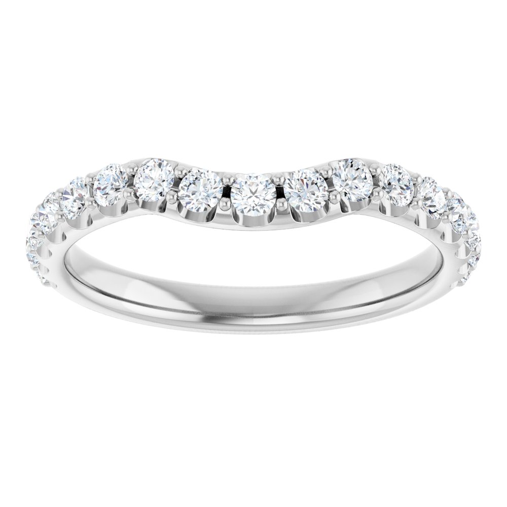 14K White Gold 1/2 CTW Natural Diamond Contour Band