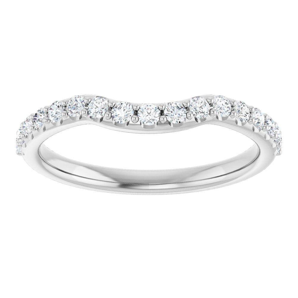 14K White 1/3 CTW Natural Diamond Contour Band