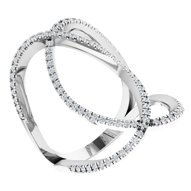 14K White Gold 3/8 CTW Natural Diamond Ring
