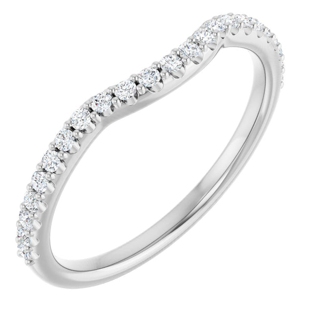 14K White 1/5 CTW Lab Grown Diamond Contour Band