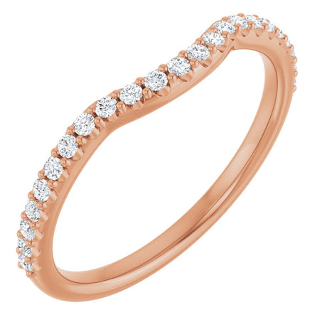14K Rose Gold 1/5 CTW Natural Diamond Contour Band