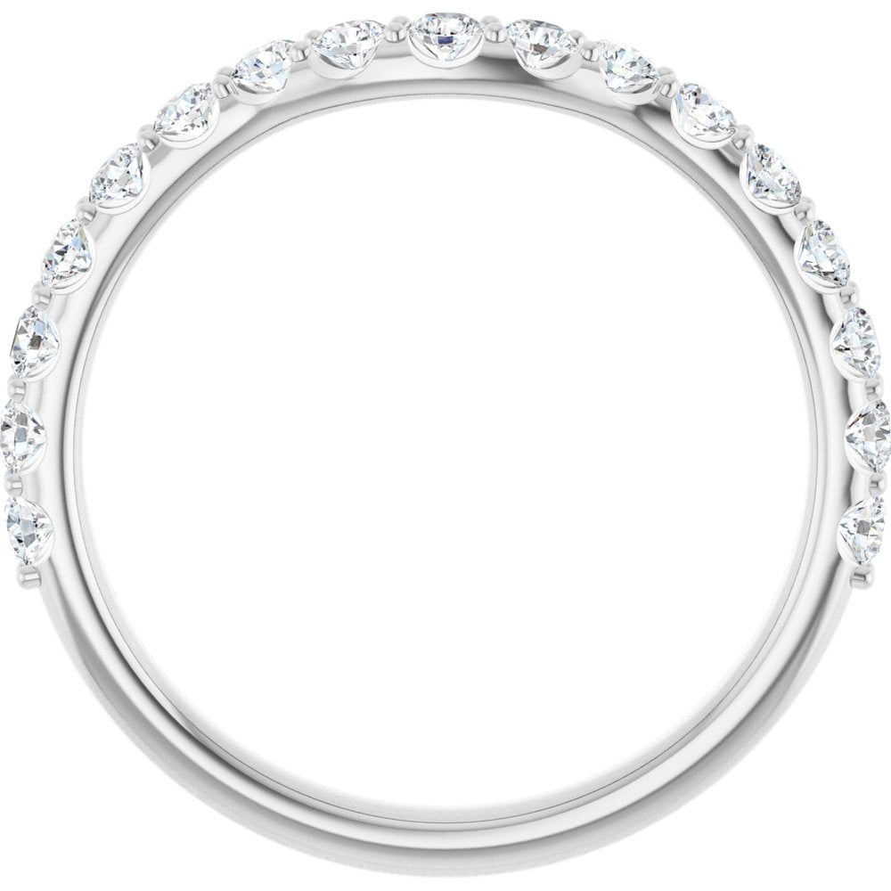 14K White 1/2 CTW Lab Grown Diamond Contour Band