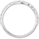 14K White 1/2 CTW Lab Grown Diamond Contour Band