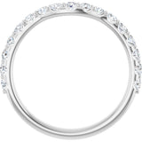 14K White Gold 1/2 CTW Natural Diamond Contour Band