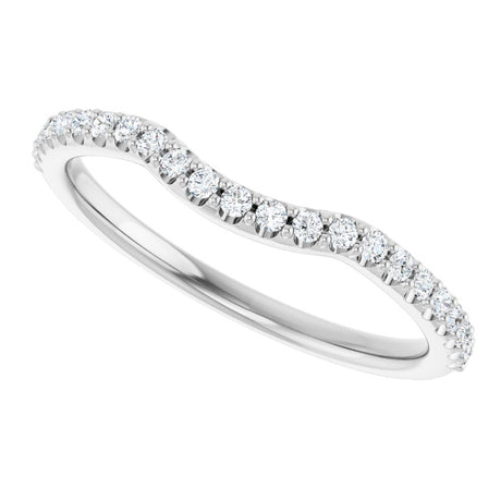 14K White 1/5 CTW Lab Grown Diamond Contour Band