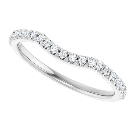 14K White Gold 1/5 CTW Lab Grown Diamond Contour Band