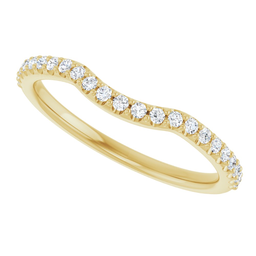 14K Yellow Gold 1/5 CTW Natural Diamond Contour Band