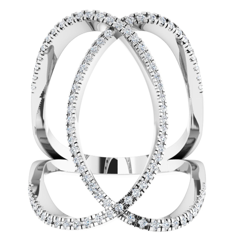 14K White Gold 3/8 CTW Natural Diamond Ring