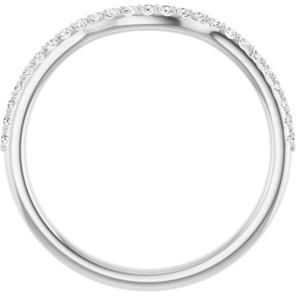 14K White 1/8 CTW Natural Diamond Contour Band