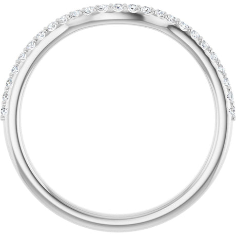 14K White Gold 1/8 CTW Natural Diamond Contour Band