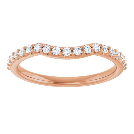 14K Rose 1/4 CTW Natural Diamond Contour Band