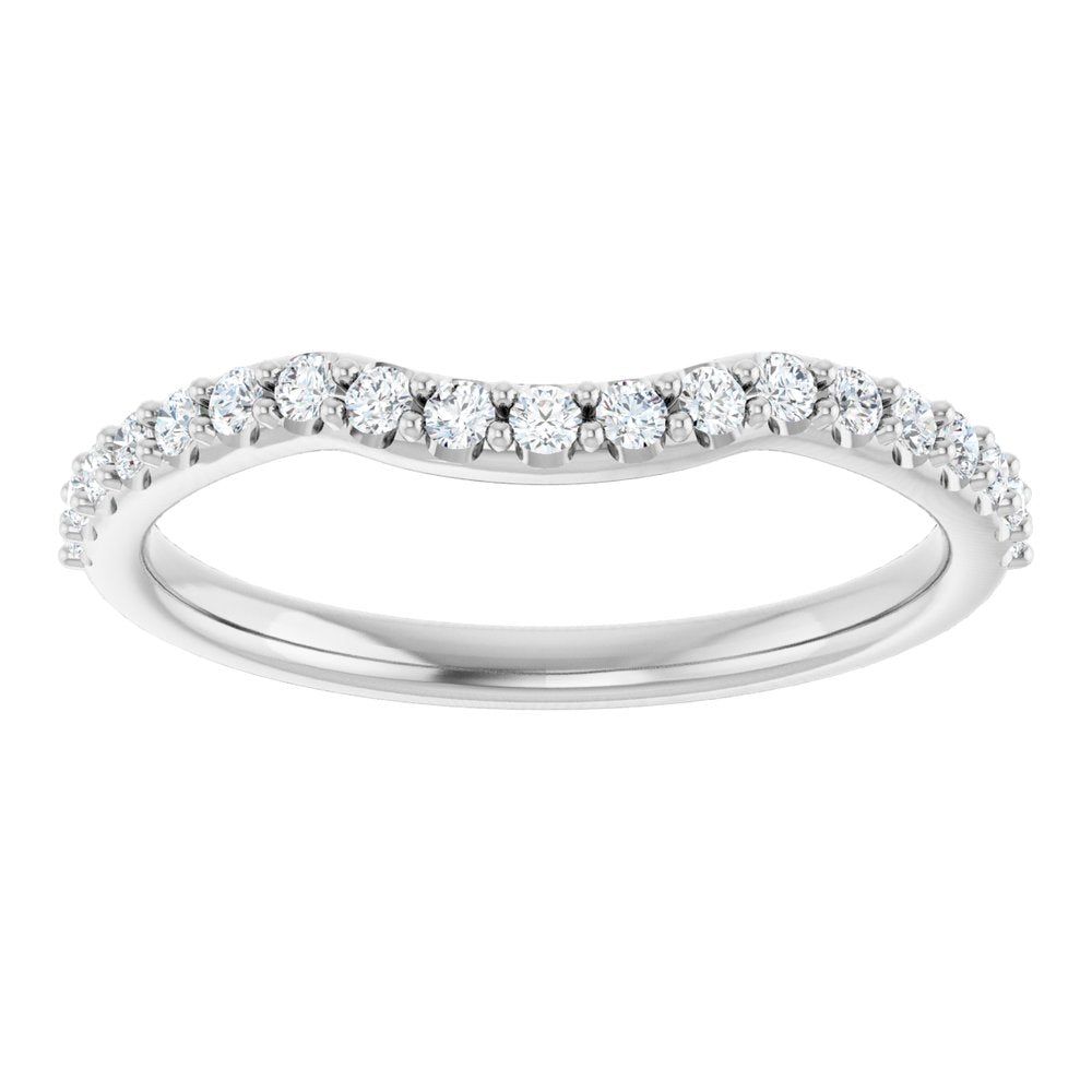 14K White Gold 1/4 CTW Natural Diamond Contour Band