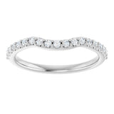 14K White Gold 1/4 CTW Natural Diamond Contour Band