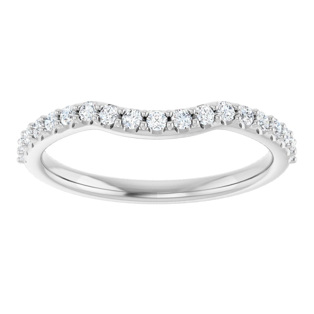 14K White 1/4 CTW Lab Grown Diamond Contour Band