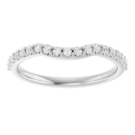 14K White Gold 1/4 CTW Natural Diamond Contour Band