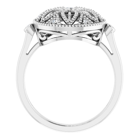 Sterling Silver .05 CTW Natural Diamond Ring Size 7