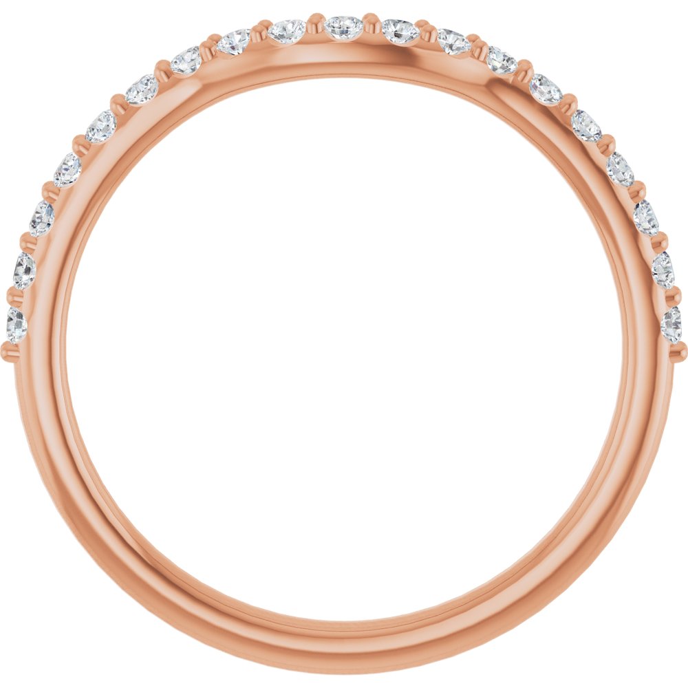 14K Rose 1/4 CTW Natural Diamond Contour Band