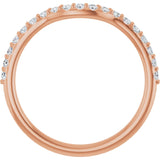 14K Rose 1/4 CTW Natural Diamond Contour Band