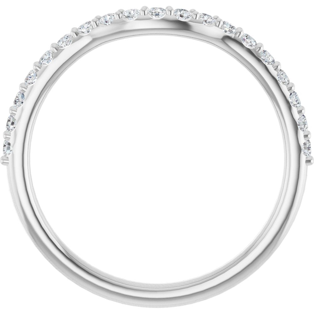 14K White 1/4 CTW Natural Diamond Contour Band