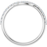 14K White Gold 1/4 CTW Natural Diamond Contour Band