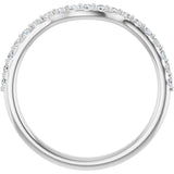 14K White 1/4 CTW Lab Grown Diamond Contour Band