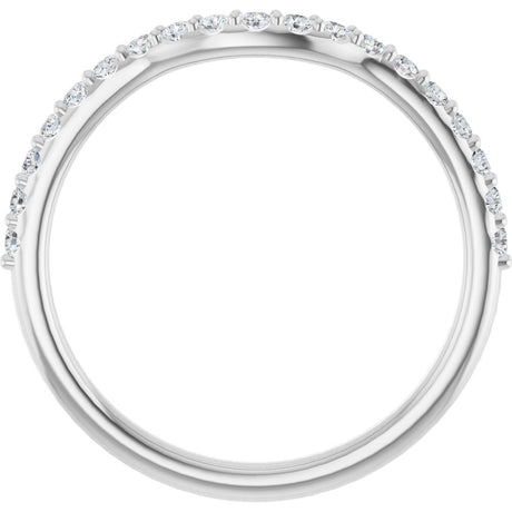 14K White Gold 1/4 CTW Lab Grown Diamond Contour Band