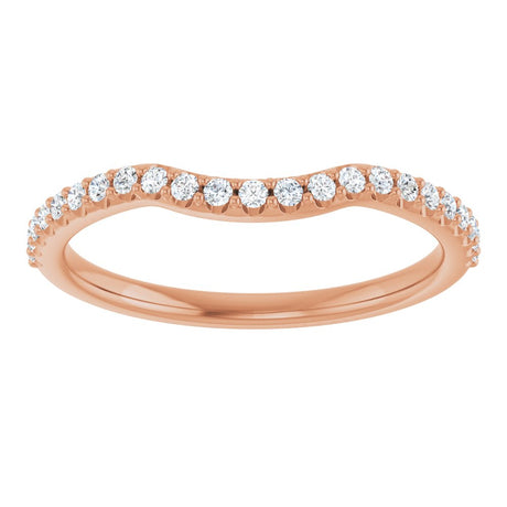 14K Rose Gold 1/5 CTW Natural Diamond Contour Band