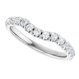 14K White Gold 1/2 CTW Natural Diamond Contour Band