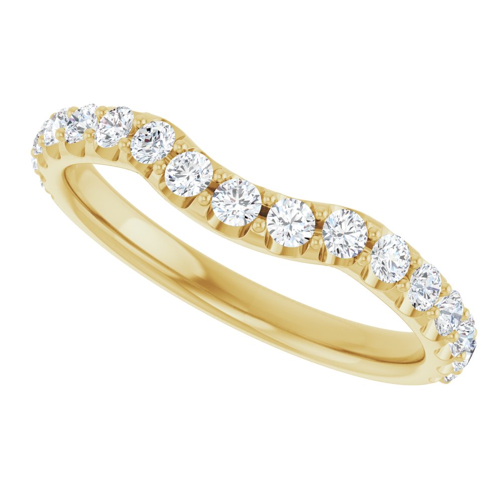 14K Yellow 1/2 CTW Lab Grown Diamond Contour Band