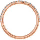14K Rose Gold 1/5 CTW Natural Diamond Contour Band